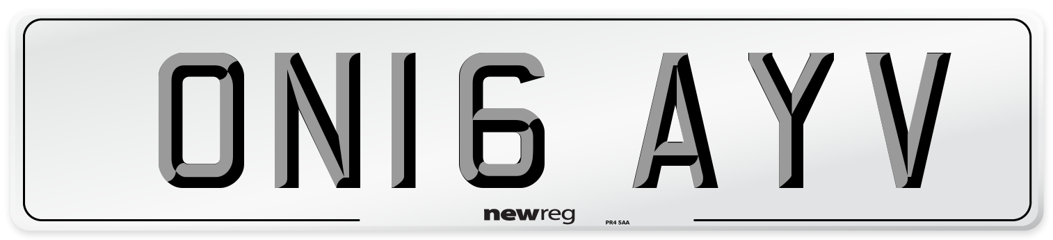 ON16 AYV Number Plate from New Reg